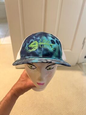 Lake Life Blue & Teal Fishing Graphic Trucker Hat